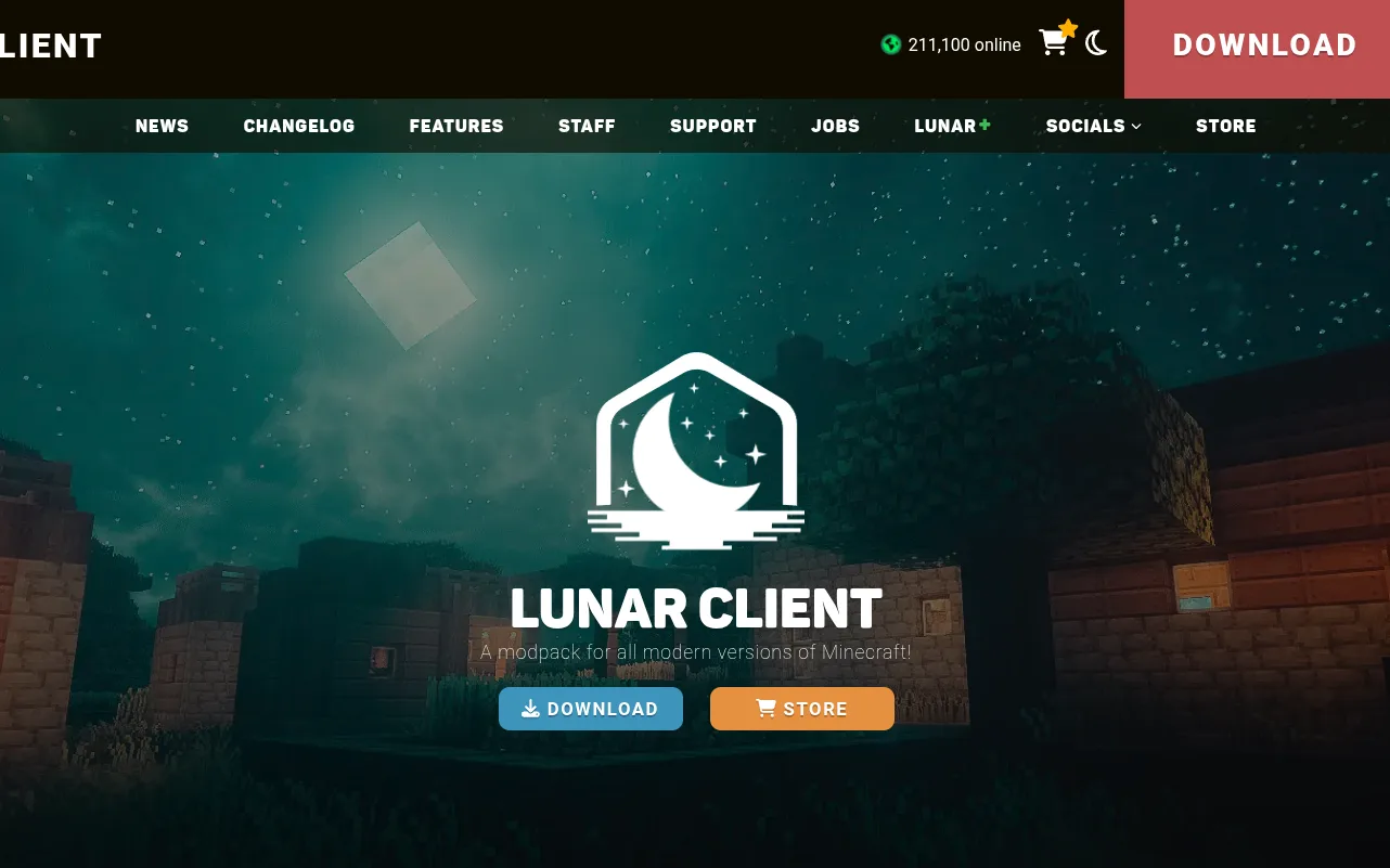 Lunar Client website